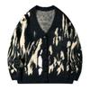 Mens Street Style Knit Cardigan Fall Loose Fit Color Block Sweater Casual Long Sleeve Top Teens