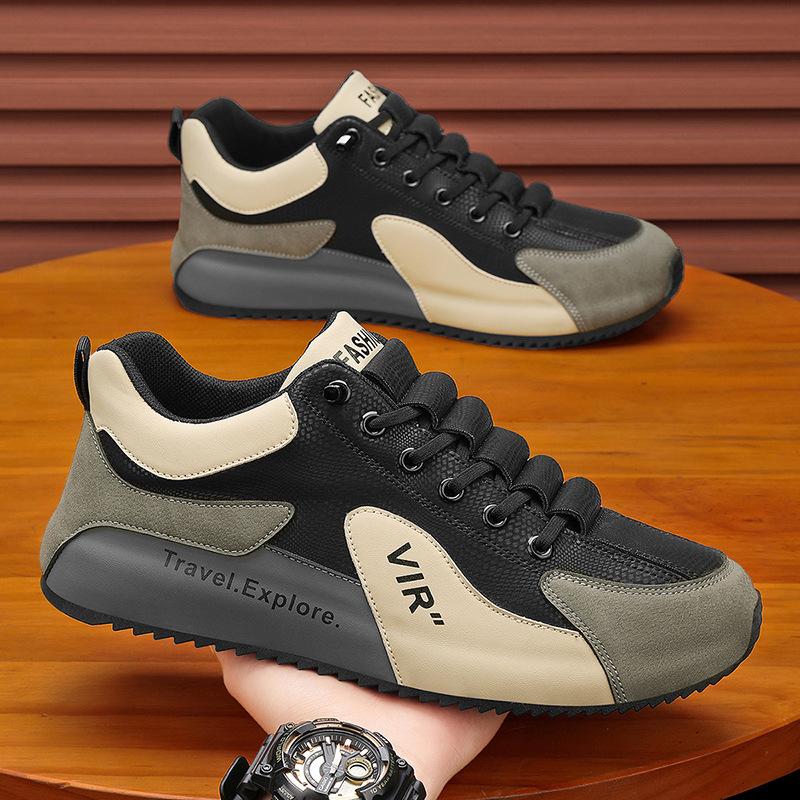 New Men's Platform Sneakers Designer Mesh Breathable Casual Shoes Outdoor Versatile Non-slip Wear-resistant Vulcanized Shoe 2025