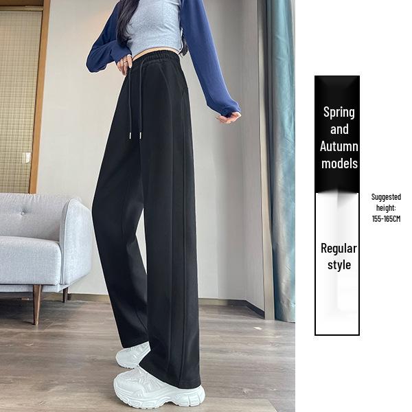 Women's Wide-Leg Velvet Sweatpants - Height-Enhancing Banana Sports Pants for Autumn/Winter 2025