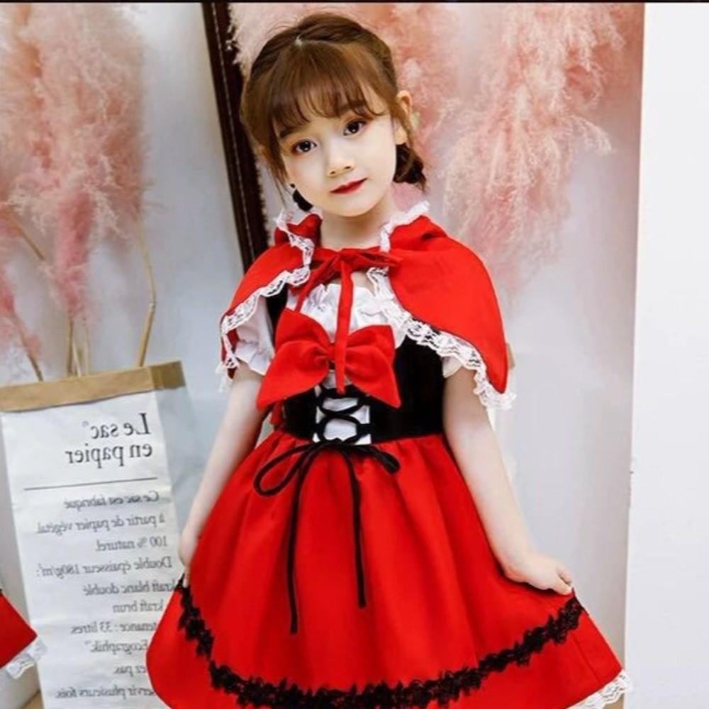 With Cloak Halloween Costume Full Sets Cosplay Outfit New Red Riding Hood  Role Play