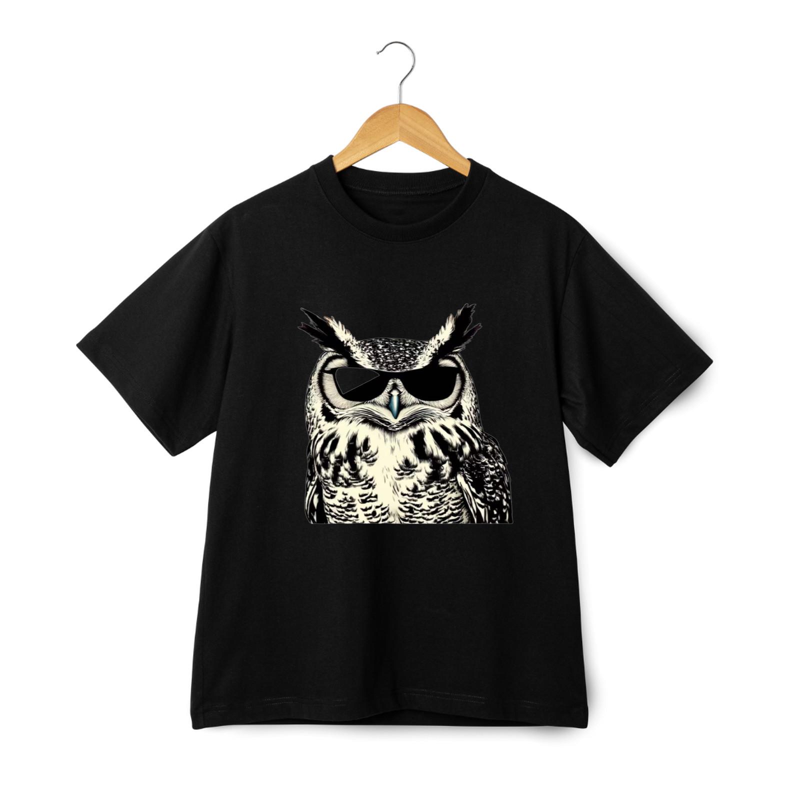 Cool Owl Sunglasses Graphic T-Shirt Mens Womens Tees Top - Trendy Unisex Tee Streetwear M