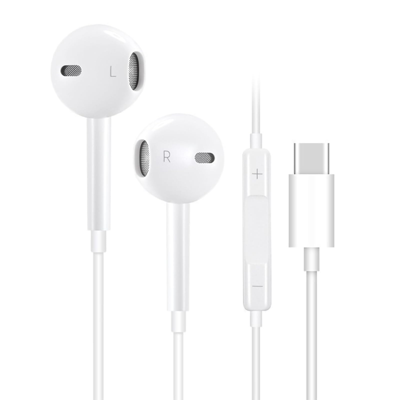 

Громкость звука HIFI с возможностью сделать совместимым с iPhone Использует интерфейс Type C [LUYING] Наушники Type-C, проводные, качество, управление, микрофон, звонки, белый