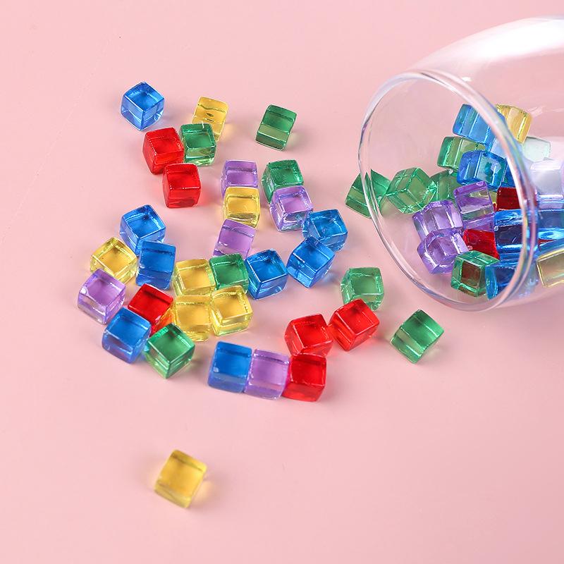 500/100PCS Board Game Props Clear Acrylic Square Cubes Blocks 10MM Kids Educational Sensory Training Toys Party Favors Gifts