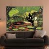 Dark Cute Tapestry, Tarot-Patterned Black Cat Witchcraft Style, Gothic Bedroom/Study/Cozy Mysterious Space Decor