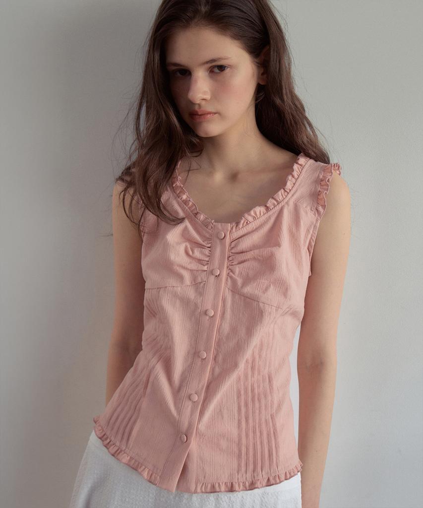 Aueonoseuteljia Melly Pintuck Sleeveless Blouse_Pink(Ob6Bl04)