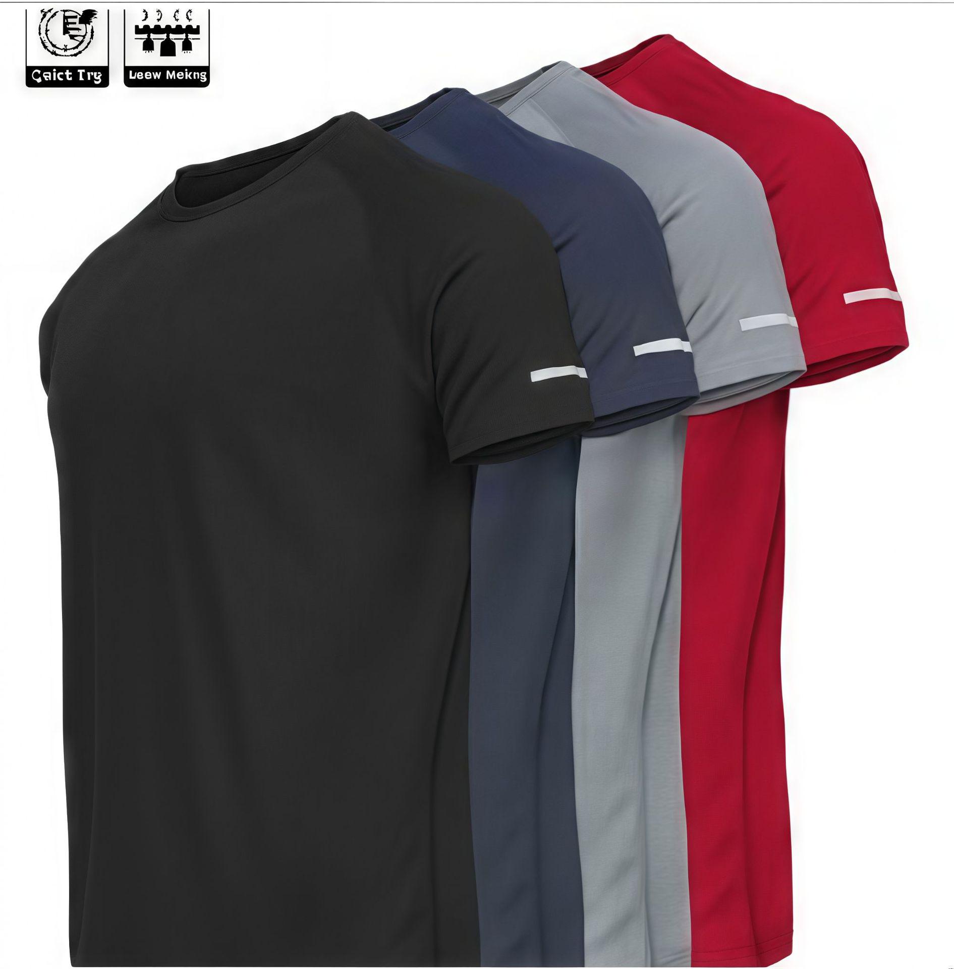 Мультиупаковка мужских спортивных футболок быстросохнущего кроя европейской посадки - Синий L чёрныйсиний 2380₽