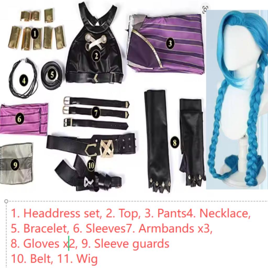 Halloween Cosplay Costume LOL Coswear League Of Legends Battle Of Two Cities Jinx Cosplay Costume Game Anime Game Cos