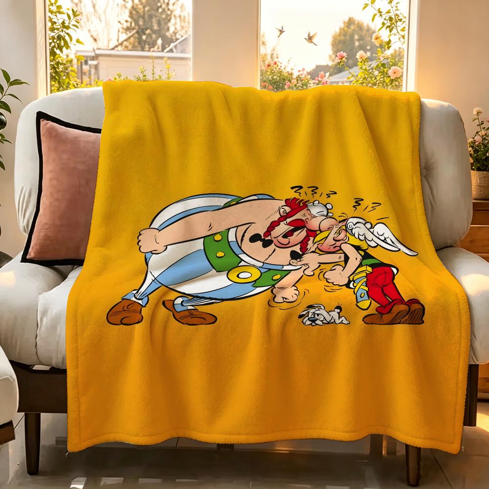 Comic A Asterix Throw Flannel Throw Blanket Suitable for Sofa Living Room Bedroom