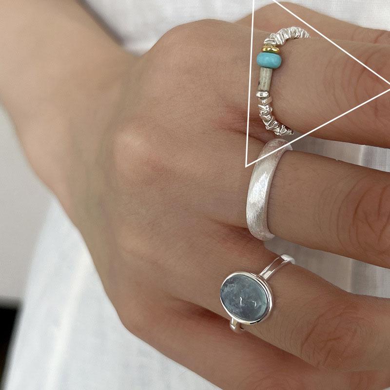 925 Sterling Silve Moonstone Irregular Ring for Women Party Gift Adjustabler Personality Korean Dropshipping