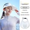 Großer Rand Kühlender Ventilator Hut USB Wiederaufladbar Damen Sonnenhut Freizeit Leerer Oberteil Sonnenschutz Kappe Damen