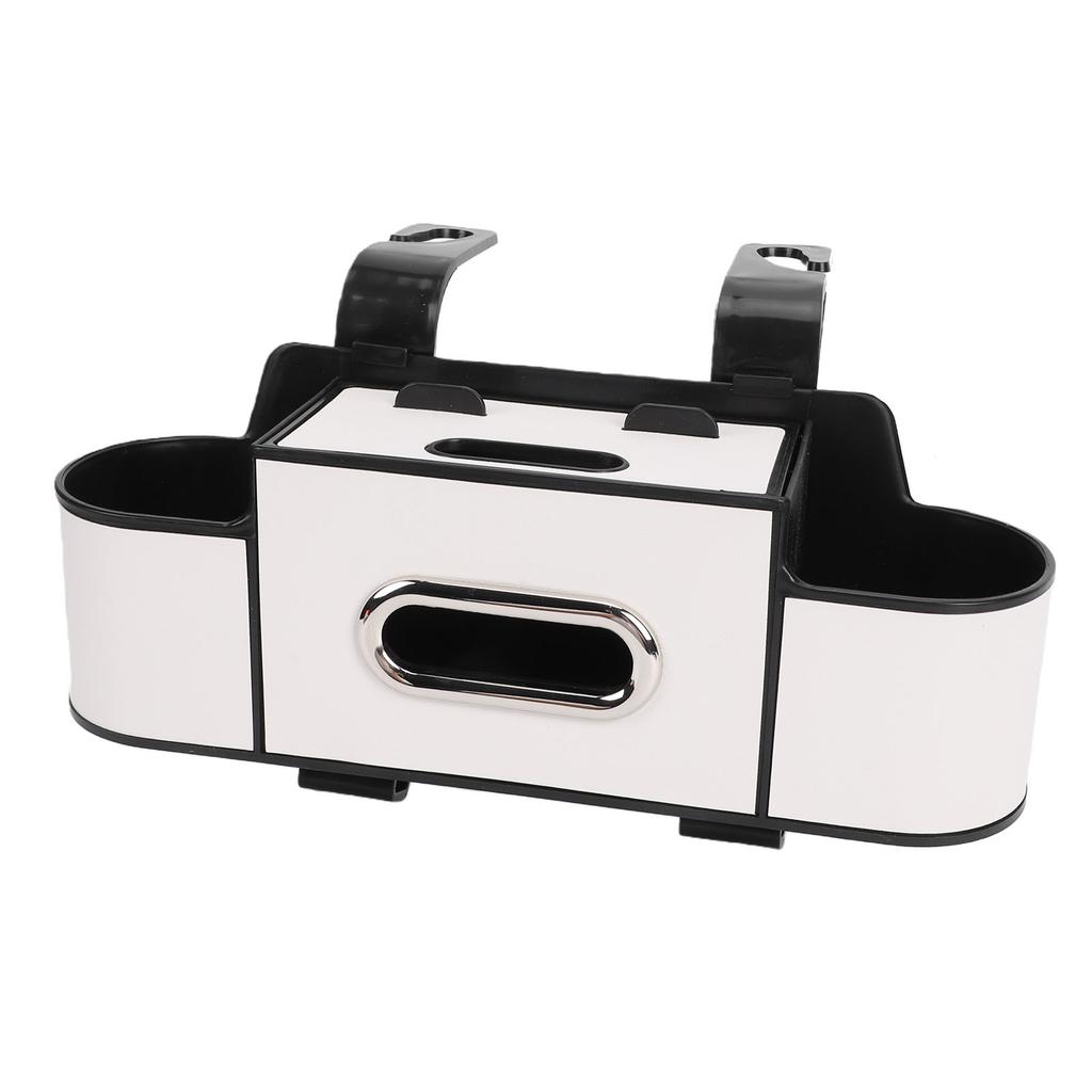 Car Back Seat Organizer with Cup Holder Tissue Dispenser Hooks Multifunctional Seat Back Storage Box for SUV Truck