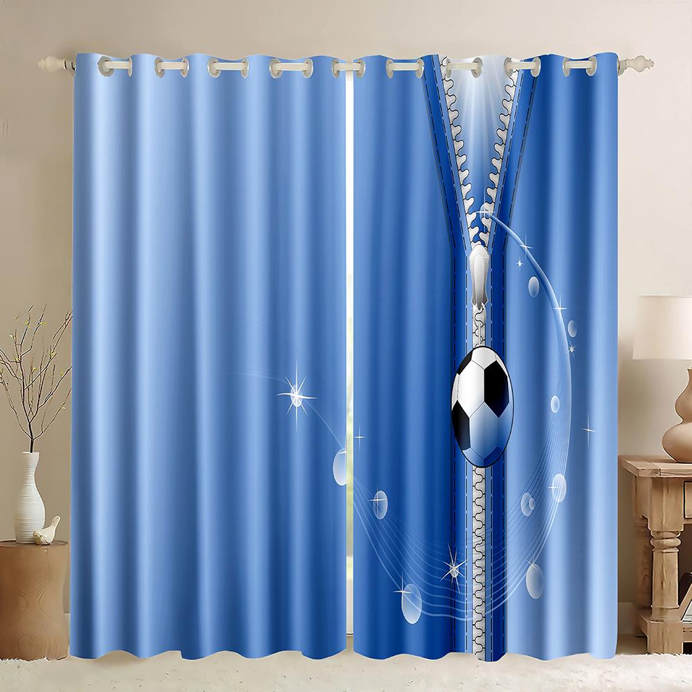 Tende da Finestra con Motivo Serie Calcio Tema Sportivo Tende Sottili Drappeggi Per Soggiorno Camera da Letto Camera dei Ragazzi Decorazione Casa 2023