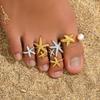 New Fashionable And Trendy Women's Foot Rings With Geometric Inlays Pearls Starfish Beach Style Women's Jewelry Accessories