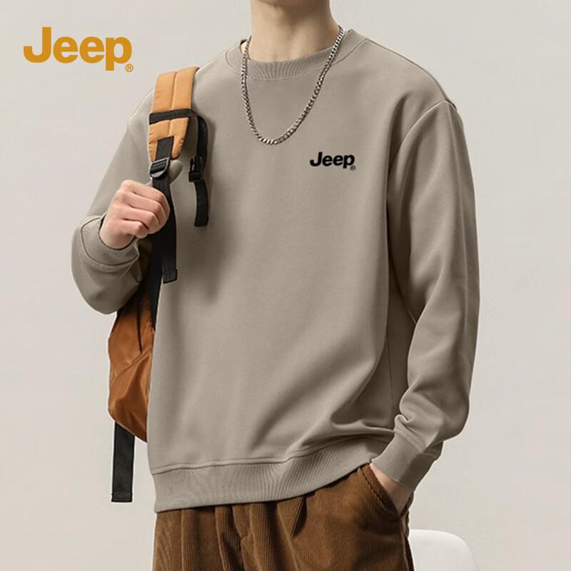 Jeep Men's Loose Fit Crew Neck Sweatshirt