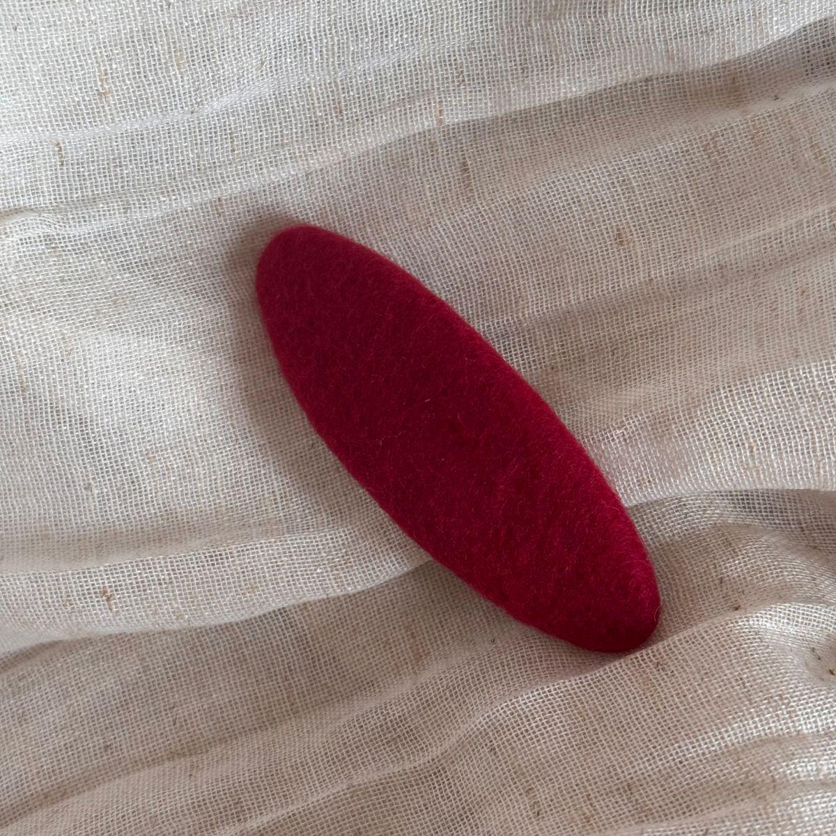 New Year Red Heart Polka Dot Fabric BB Hair Clip