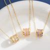Elegante Zirkonia-Anhänger-Halskette für Damen - Luxuriöse Titanstahl-Schlüsselbein-Kette