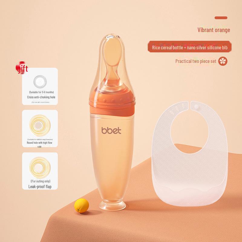"Biberon Spremere Elefantino in Silicone con Cucchiaino": Strumento per l'alimentazione del lattante Anti-soffocamento, Anti-gonfiore"