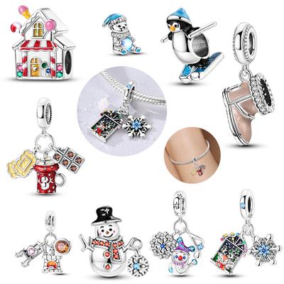 Boutique Vločka Tučňák Zimní Série Měděný Visací Přívěsek Pasuje na Originální Náramek Diy Dárek Výroba Šperků