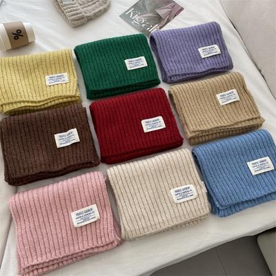New Red Knitted Wool Scarf Girls Winter New Versatile High-end Scarf Christmas