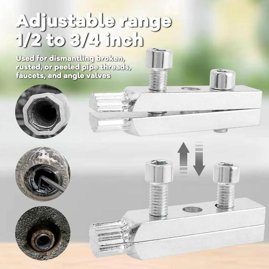 Faucet Angle Valves Broken Wire Extractor Universal Damage Screw Extractor Remover Tool Household Manual Plumber Tool 4/6 Points