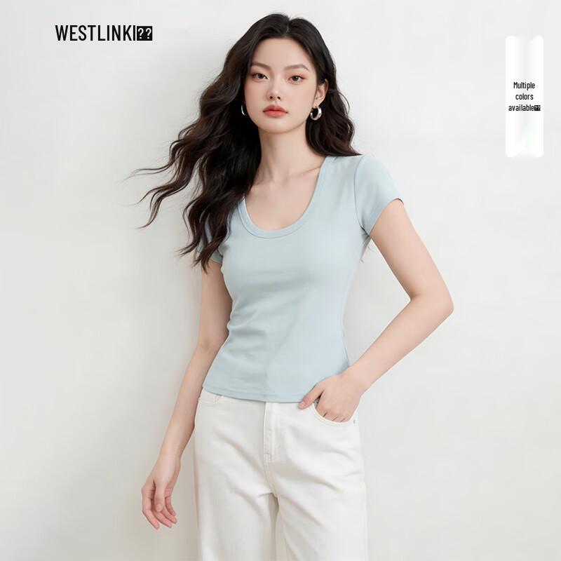 Westlink French U-Neck Slim Fit Short Sleeve T-Shirt M
