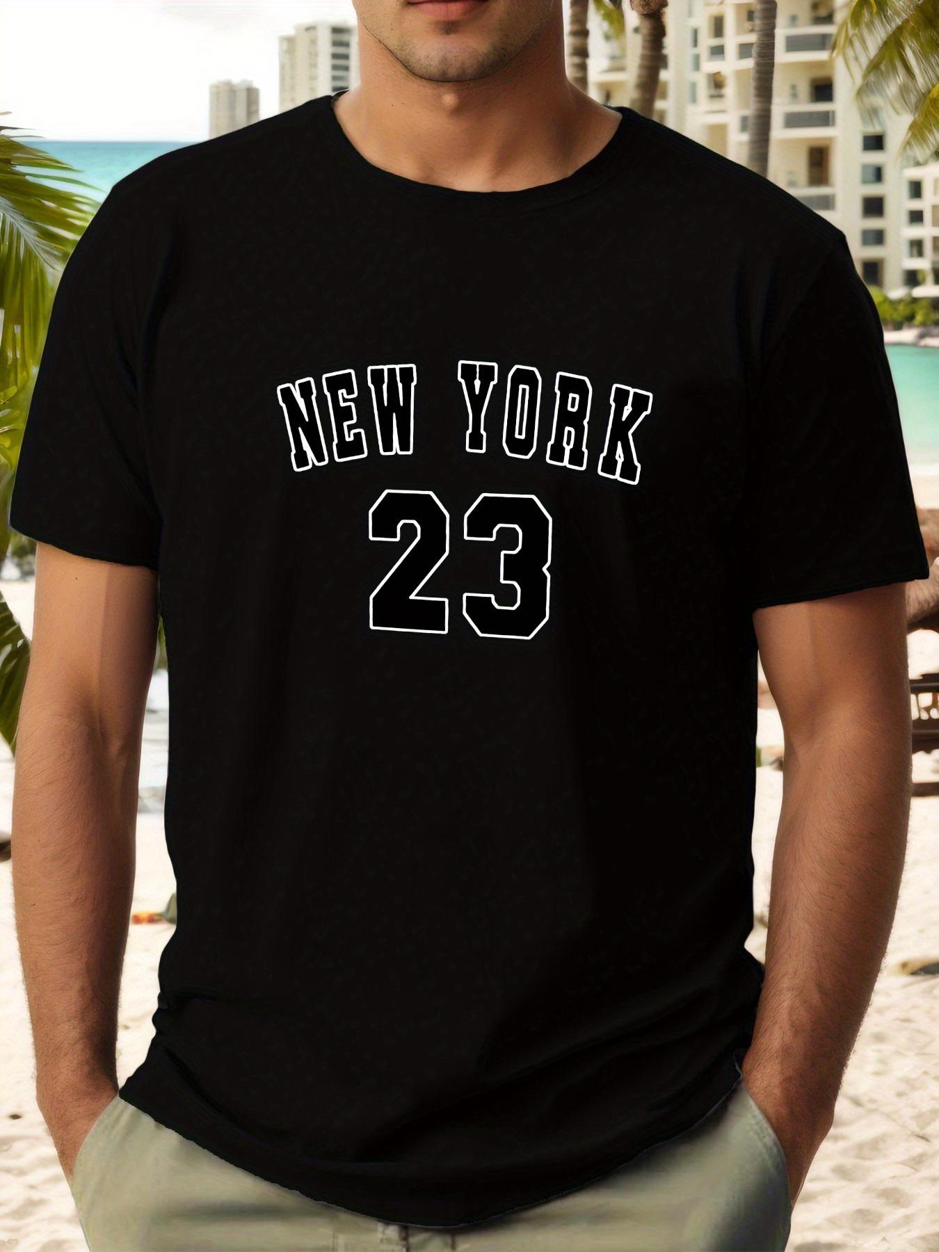 New York 23  Graphic T-shirt - Casual Summer Cotton Tee with  New York  &  23  Print XXXXL