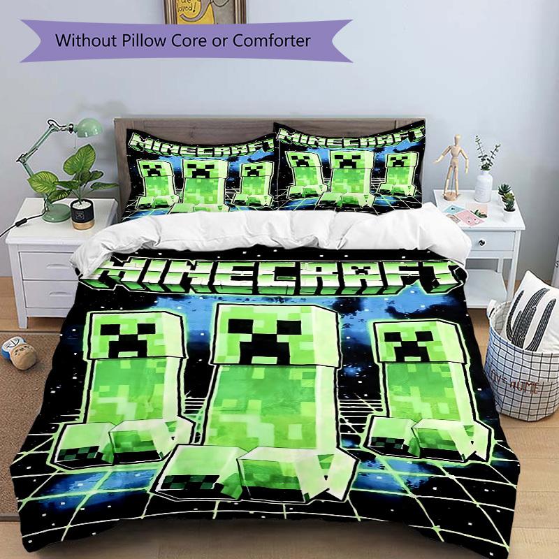 3pcs Minecraft Bedding Set. Soft and Comfortable with No Core Included (1x Duvet Cover + 2x Pillow Covers) yy251010193