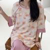 Hanfu pajamas women's spring summer new Chinese-style cotton and silk suit cotton silk medium-sleeved loose loungewear can be worn thin