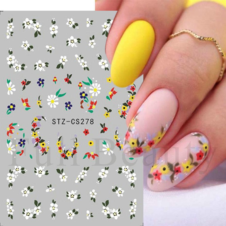 Nail Art Sticker Autumn And Winter Lace Sweater Flower Small Flower Branch Small Fresh Adhesive Nail Sticker