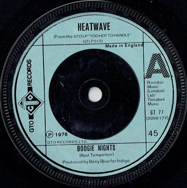 

7inch Record HEATWAVE - Boogie Nights GT77 GTO 1976 UK Soul/Funk Used