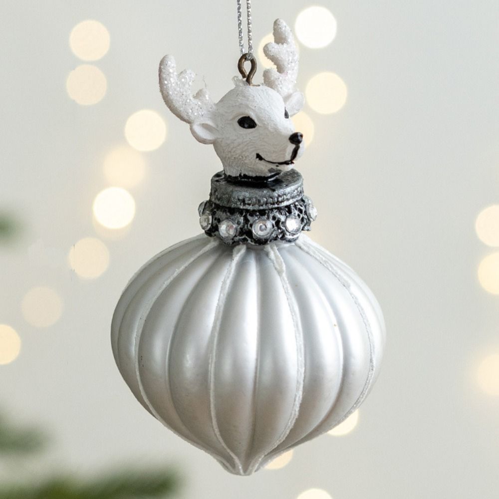 Elk Christmas Tree Pendant Glass Xmas Pendant DIY Hanging Ornament  Home Decoration
