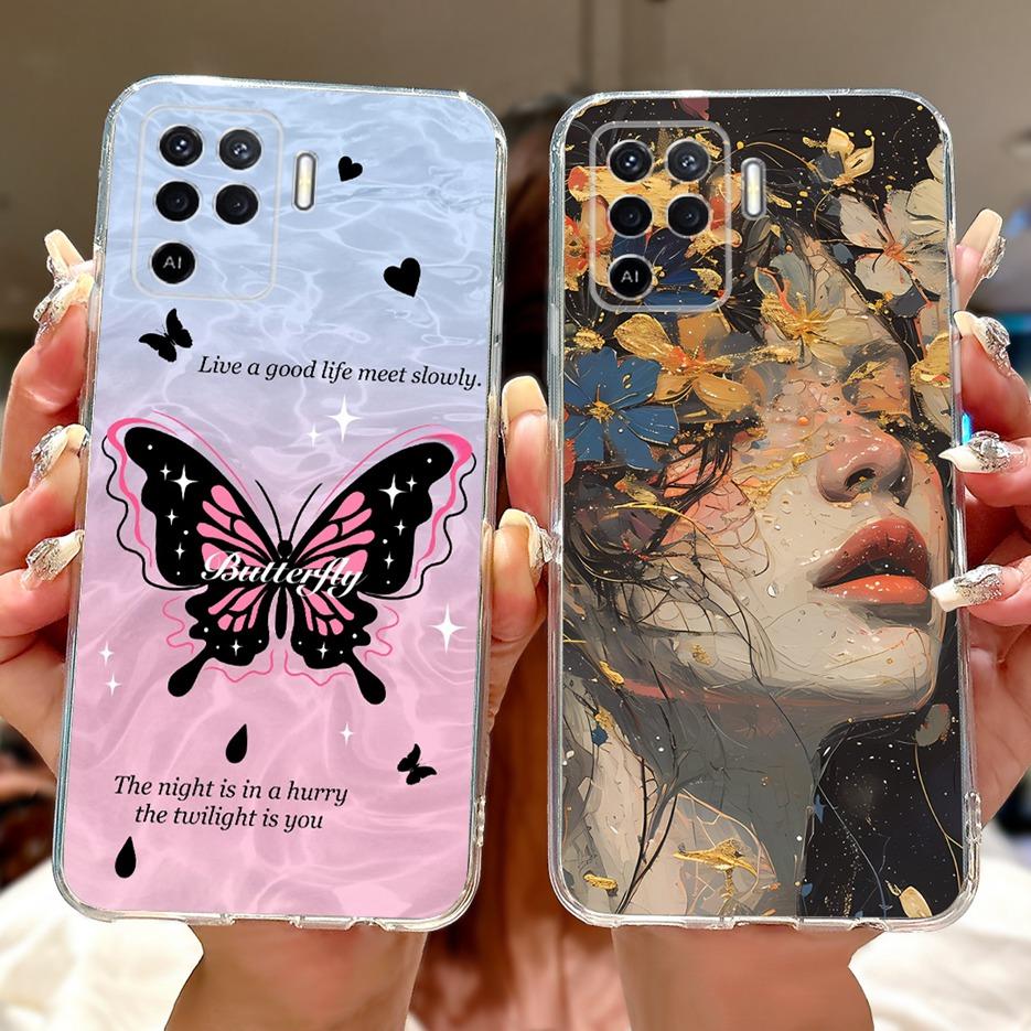 For Oppo Reno 5 Lite Case CPH2205 Fashion Painted Cover Soft Slim Phone Case For Oppo Reno5 Lite Reno 5F 5Z Reno5F Reno5Z Fundas