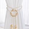 Simple Fringe Beaded Curtain Tieback No Punching Adjustable Curtains Holder Curtain Rope Home Curtain Accessories