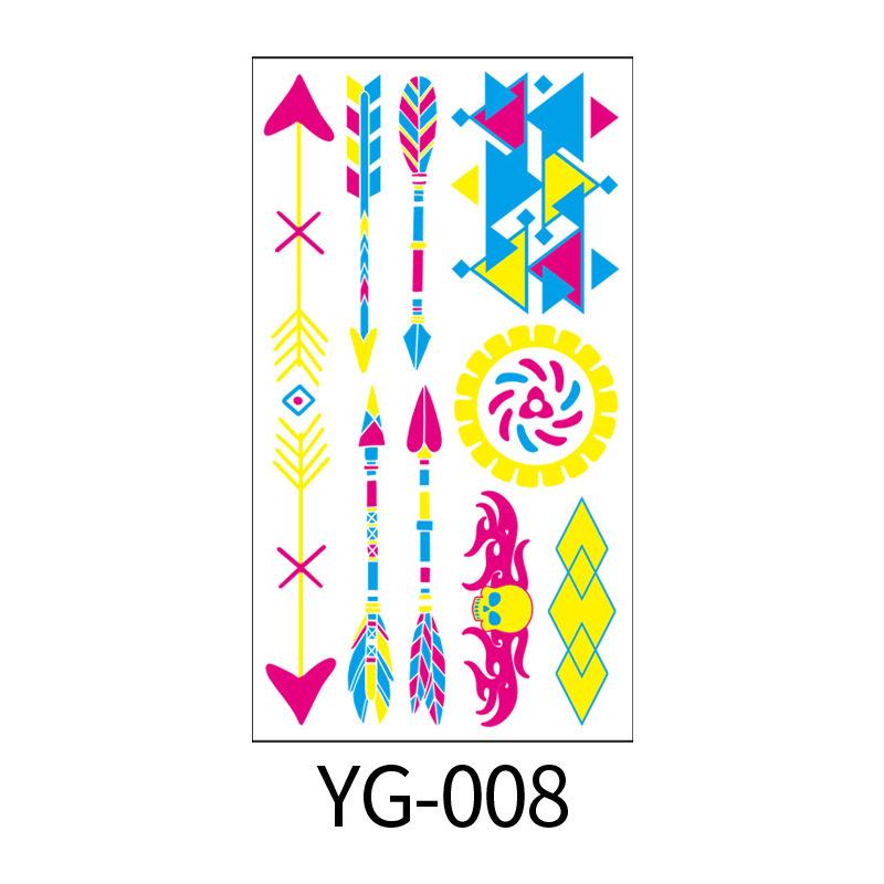 Neon Uv Fluorescent Temporary Tattoo, Waterproof Luminous Fake Tattoo,Bar Ktv Nightclub Makeup Ball