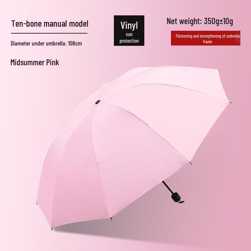 Customized Men's 10-Rib Automatic Sun & Rain Triple Folding Umbrella
