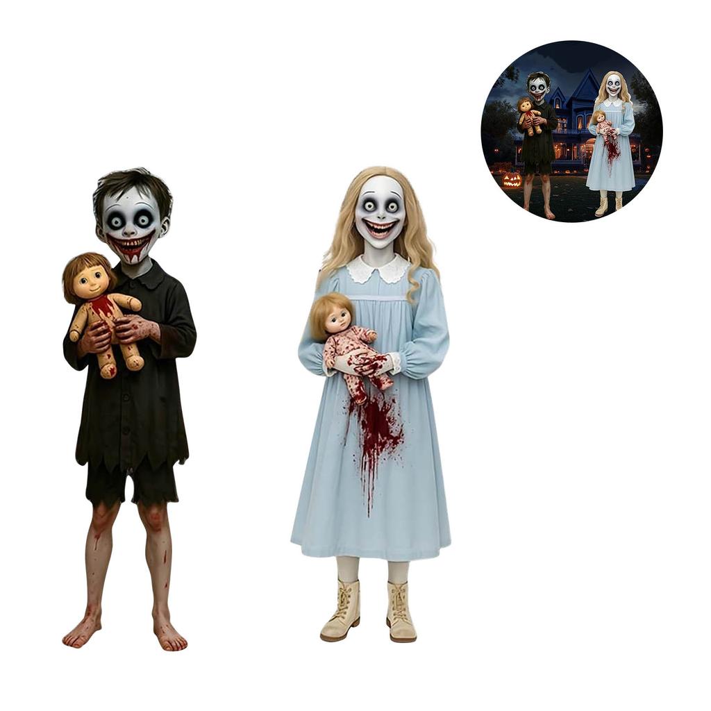 Gothic Halloween Metal Yard Stake Spooky Vintage Design Weather Resistant Outdoor Decoration For Haunted House Party Decor