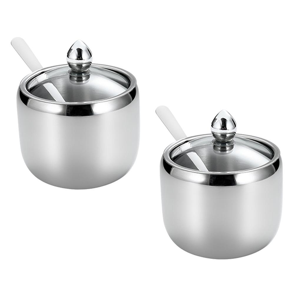 

Stainless Steel Seasoning Jars Food Grade Kitchen Salt Pepper Spice Storage Pots for Home Cafe Party Seasoning Jar