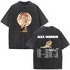 Singer Alex Warren 2026 Tour Print Vintage Washed Tees Men Women Fashion Hip-hop T-shirt Cotton Loose Casual Oversized T-shirts