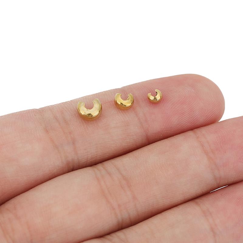 20 Piezas Acero Inoxidable PVD Nunca Se Desvanece Cubierta de Terminales de Engaste 4 5 6 mm Cuentas Espaciadoras Tope Para Fabricación de Collares Pulseras Joyería