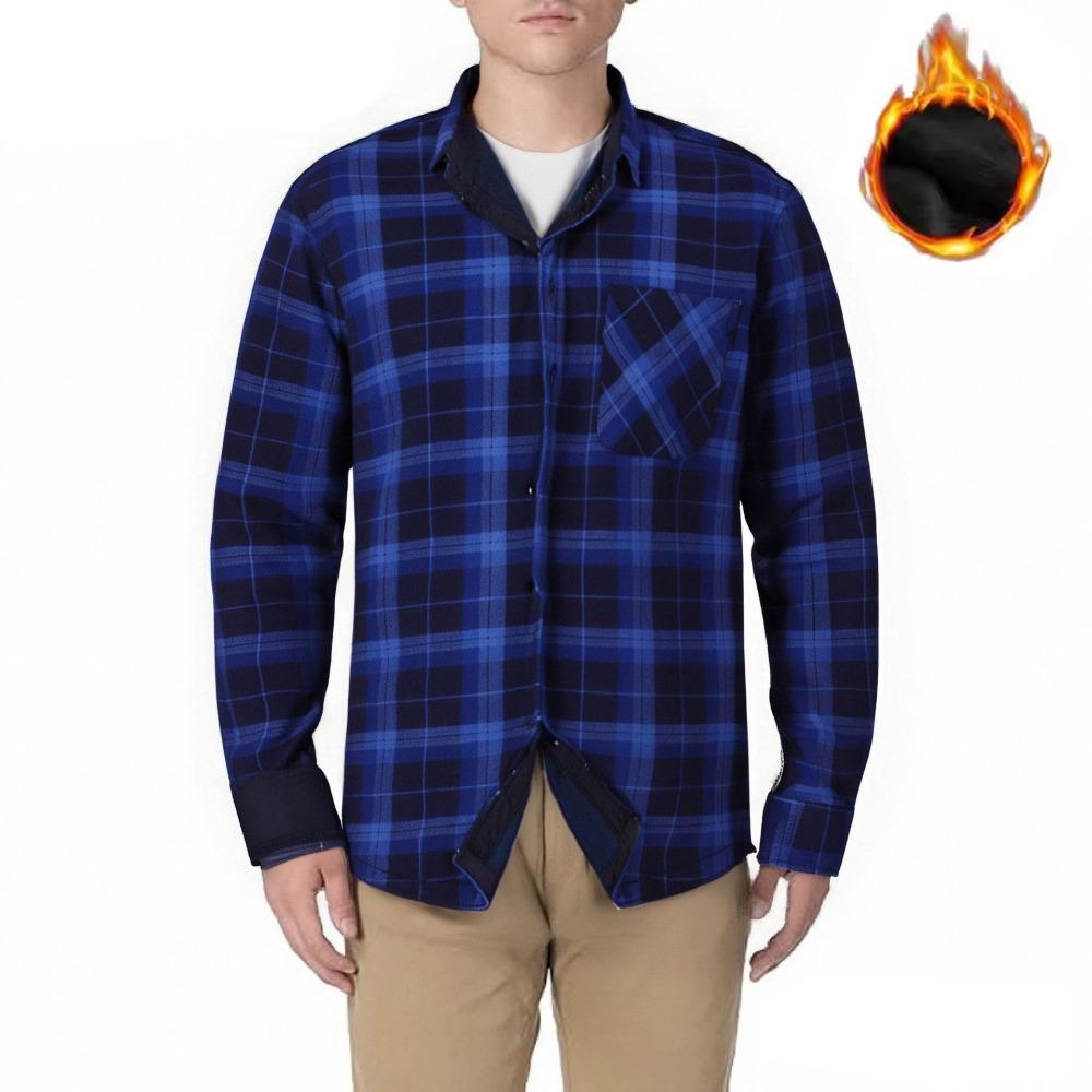 Amerikanische Größe Herrenhemd Langarm Herbst Winter Warm Plus Fleece Verdickt Kariert Übergröße Mode Bügelfrei
