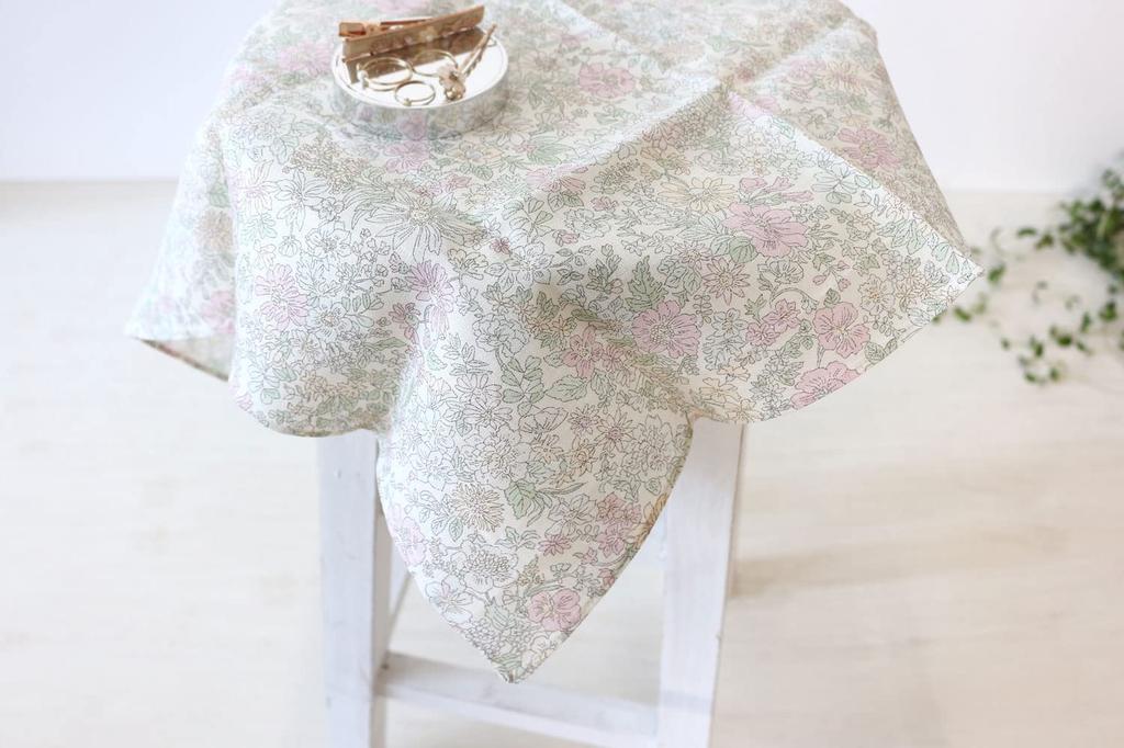 DDintex FLORET LONDON Cloth 02, Flanders Linen, Emily, Pink, 45x45cm [Liberty Print]