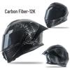 Ultra Lightweight Carbon Fiber Double Lens Full Face Cycling Helmet