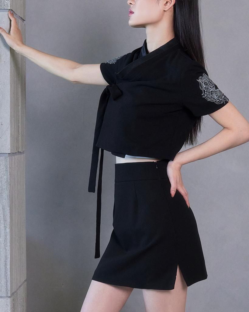 Tiemsseuli Sommer Hatch Kurzarm Jeogori Sensenmann Zweiteiliger Hanbok