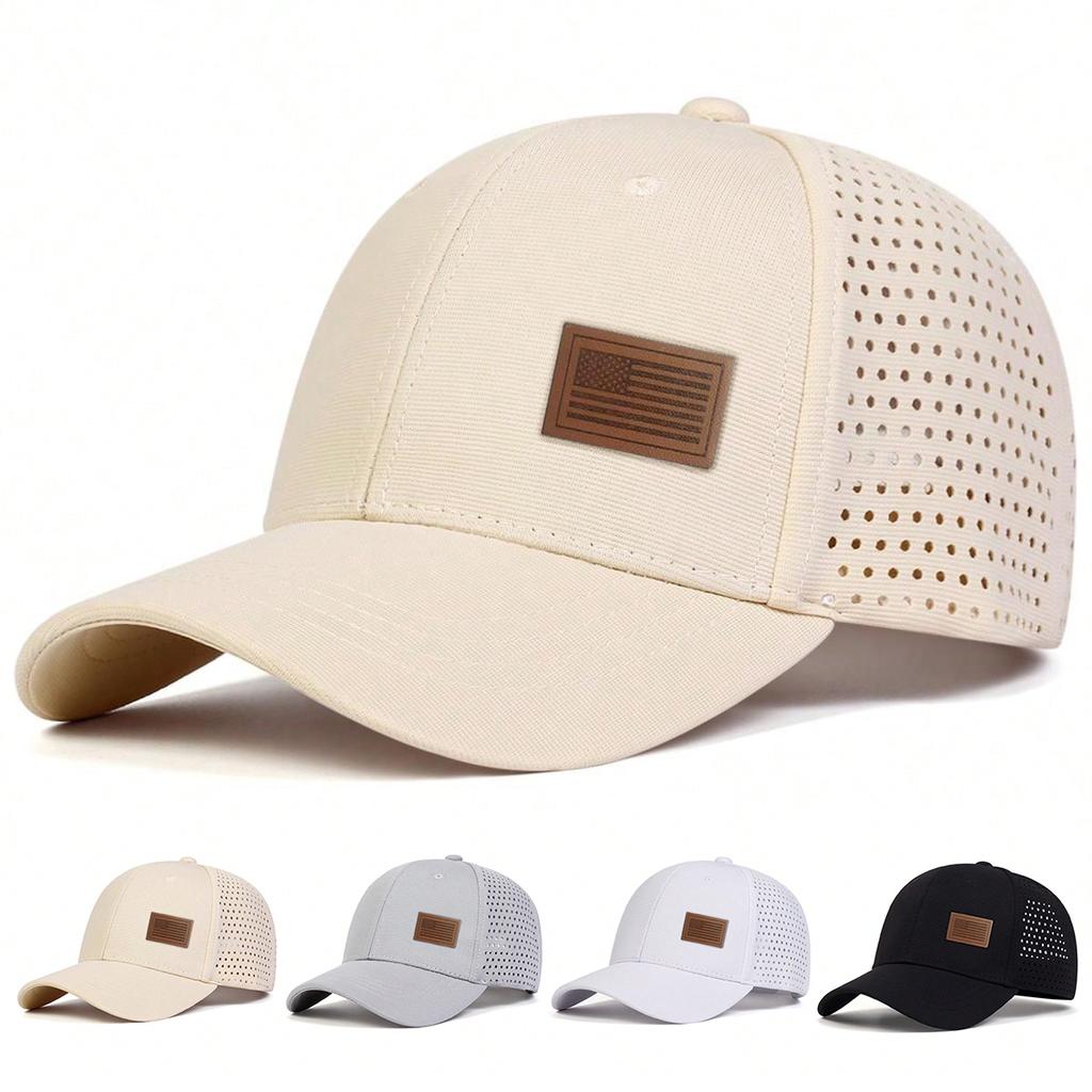 Unisex American Flag Label Baseball Net Caps Spring Summer Outdoor Sunscreen Hat Adjustable Casual Trucker Hats