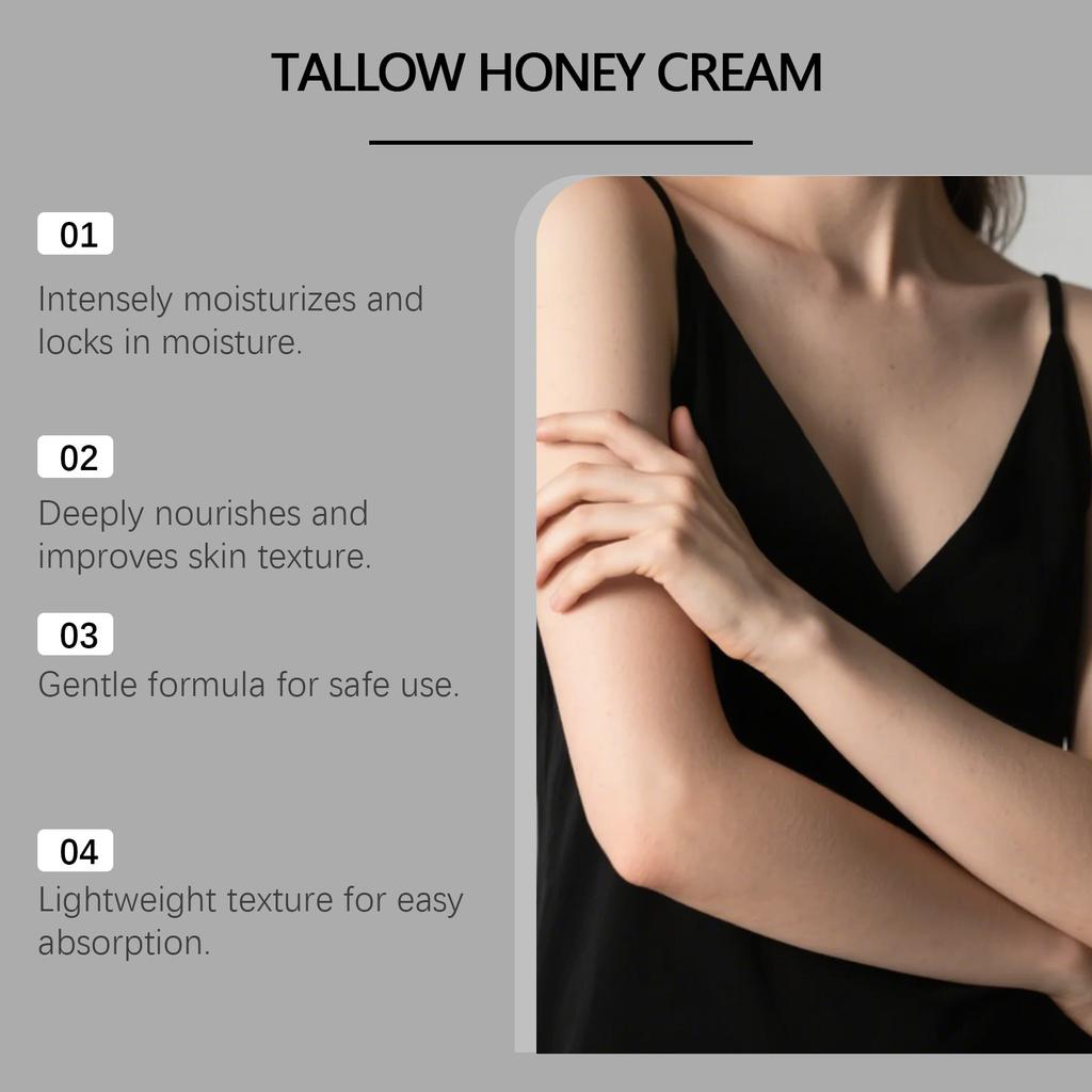 Grass Fed Butter, Tallow Honey Cream Tallow Cream Moisturizer Suitable For Sensitive And Eczema Skin