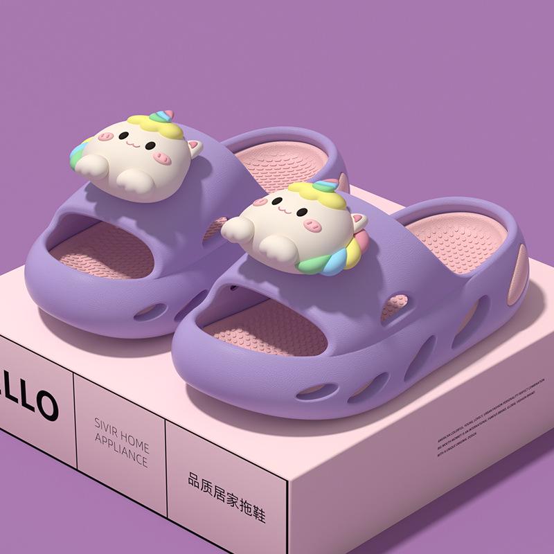 Sommer Cartoon Kinderhausschuhe: Rutschfeste Sandalen mit weicher Sohle für Jungen und Mädchen, Süße Baby-Strandbekleidung für drinnen/draußen