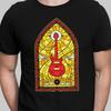 Stained Glass Guitar T-Shirt: Classic Rock Music Tee