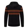 Men's Fall Winter New Fleece Lined Thick Hooded Knit Cardigan, Casual Sweater Outerwear