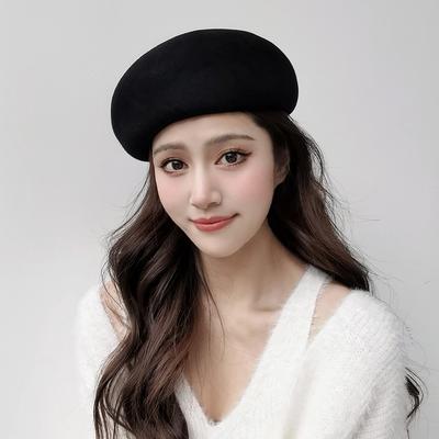 Luxurious 100% Wool Women's Beret Hat Classic Keep Warm Top Hat Elegant Charming Wool Beret Cap for Party