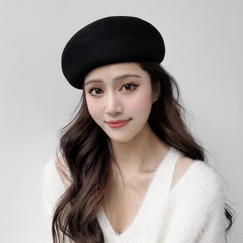 Classic Top Hat Keep Warm Wool Beret Cap Luxurious Women's Beret Hat  Winter